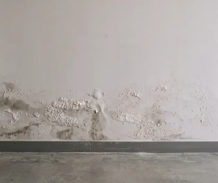 Humedad por capilaridad en zócalo de edificio en Águilas